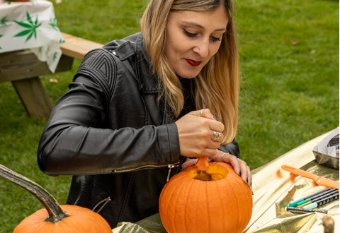 Photos from a company pumpkin carving party at the Beef Barn