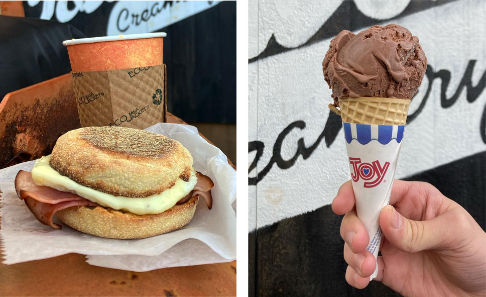 breakfast and ice cream available at Pound Hill Creamery