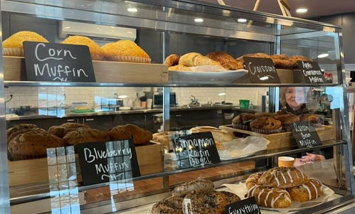 Bagels, muffins and cinnamon rolls available at Pound Hill Creamery