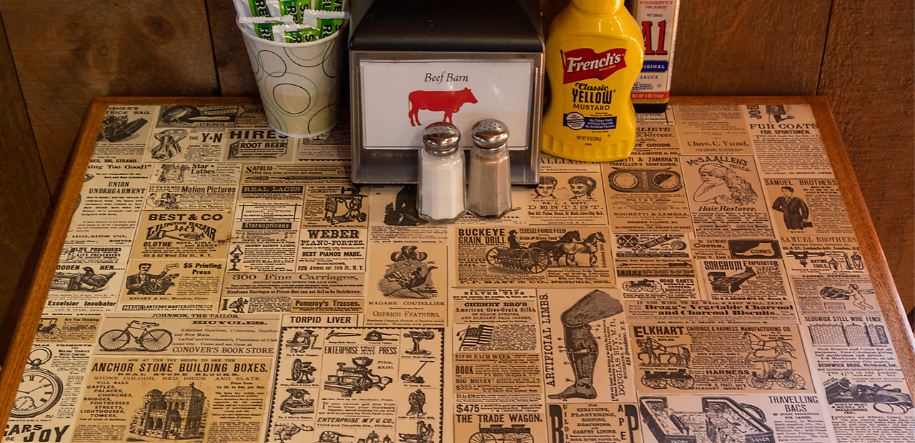 Antique advertising table covers