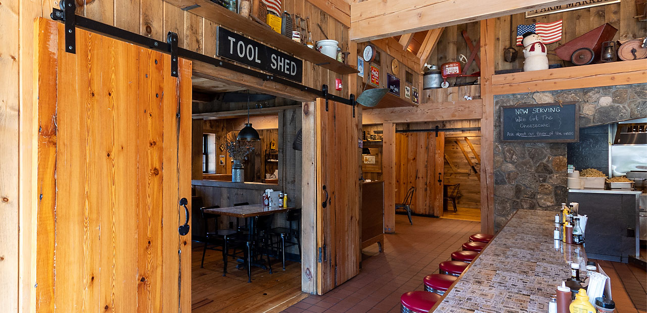 View outside of the Tool Shed dining area